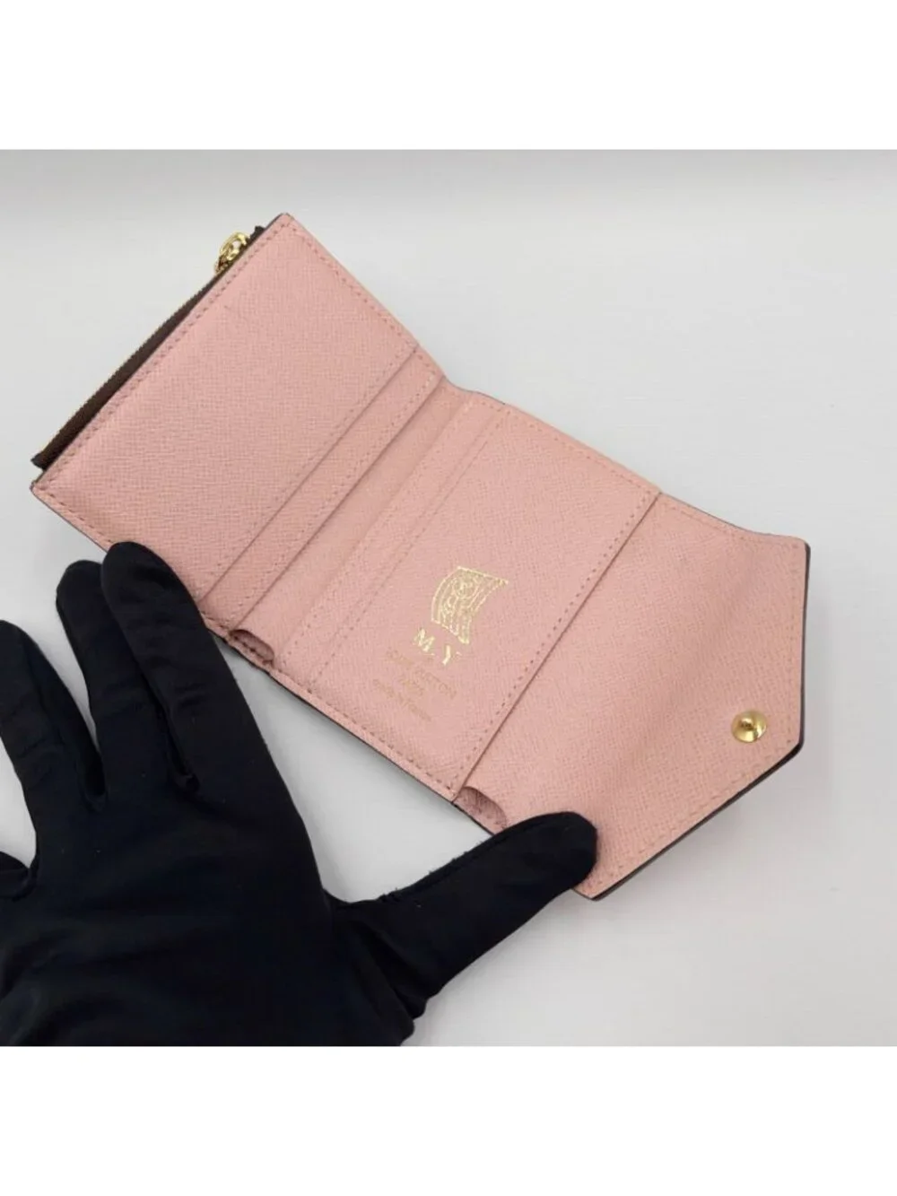 Louis Vuitton Portefeuille Zoe Monogram Rose Ballerine Leather Canvas Pink